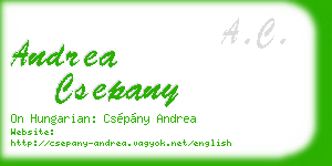 andrea csepany business card